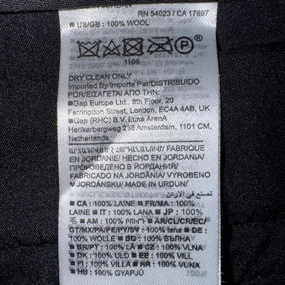 Banana Republic 100% Italian Wool Classic Black Straight Leg Dress Pants-Size 12 - Picture 7 of 14